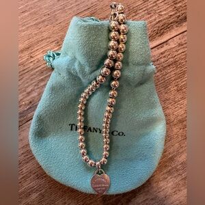 Return to Tiffany Heart Tag Bead Bracelet in Silver